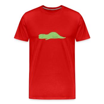 Sleeping Dinosaur - Men's Premium Organic T-Shirt - red - Front - Damien (186cm)