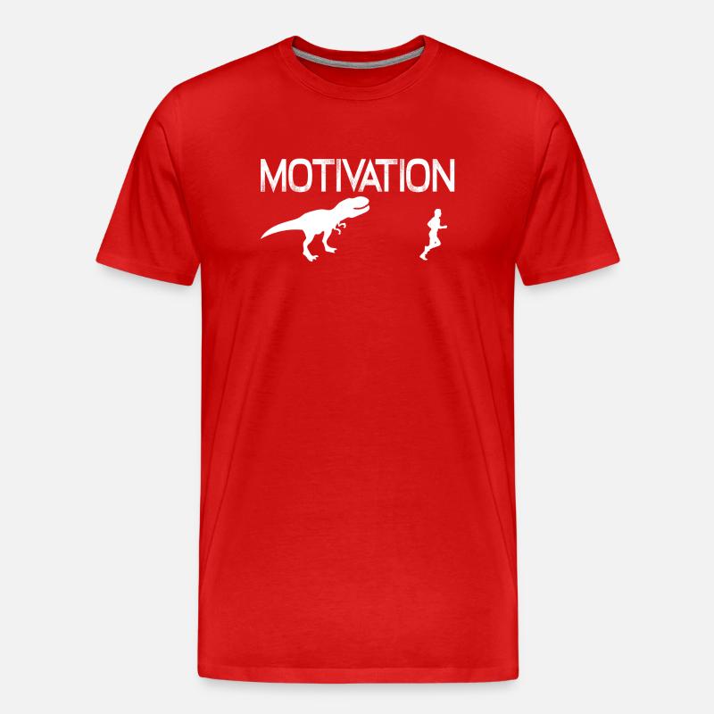 Motivation Dinosaurs 01 - Männer Premium Bio T-Shirt - Rot