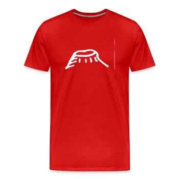 Berg. (Weiß) - Männer Premium Bio T-Shirt - Rot - Vorne - Damien (186cm)