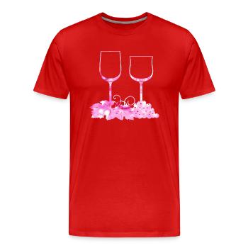 Weingläser Weinrebe Weinblatt - Männer Premium Bio T-Shirt - Rot - Vorne - Damien (186cm)