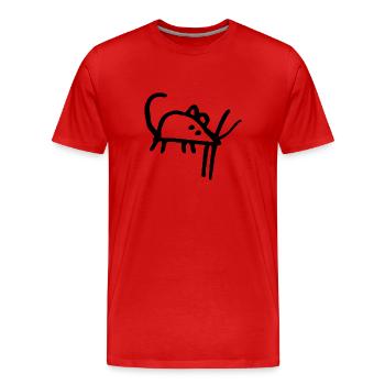 Souris douce (noir) - T-shirt bio Premium Homme - rouge - Devant - Damien (186cm)