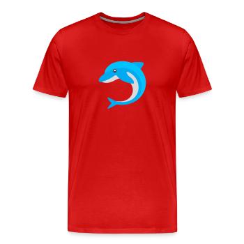 blauer Delphin - Männer Premium Bio T-Shirt - Rot - Vorne - Damien (186cm)