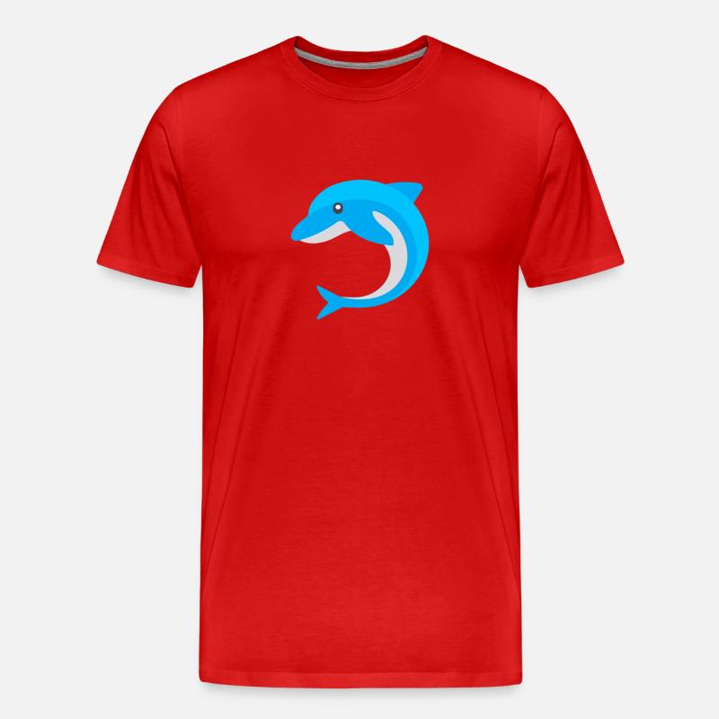 blauer Delphin - Männer Premium Bio T-Shirt - Rot