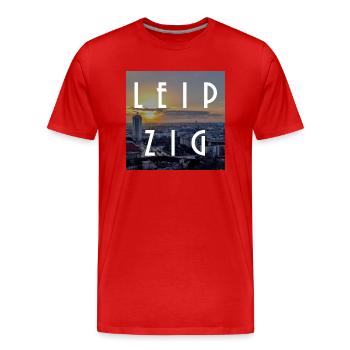 Leipzig - Men's Premium Organic T-Shirt - red - Front - Damien (186cm)