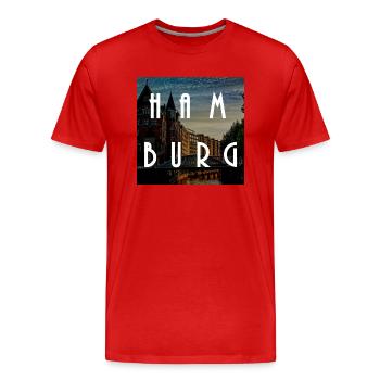 Hambourg - T-shirt bio Premium Homme - rouge - Devant - Damien (186cm)