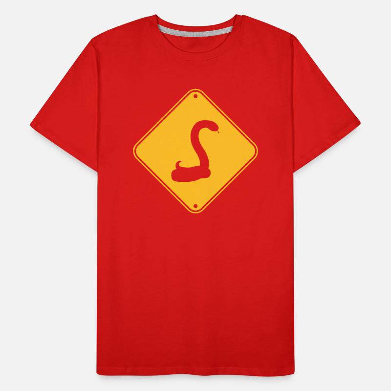 warning blindfold snake caution caution h Men's Premium Organic T-Shirt