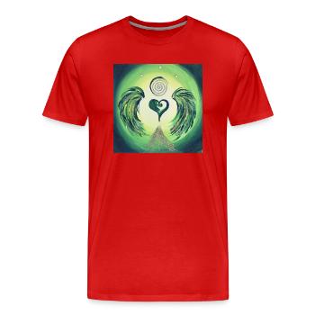 Heart Angel of Trauma Resolution - Men's Premium Organic T-Shirt - red - Front - Damien (186cm)