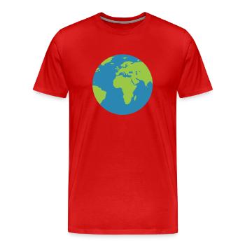 monde - T-shirt bio Premium Homme - rouge - Devant - Damien (186cm)