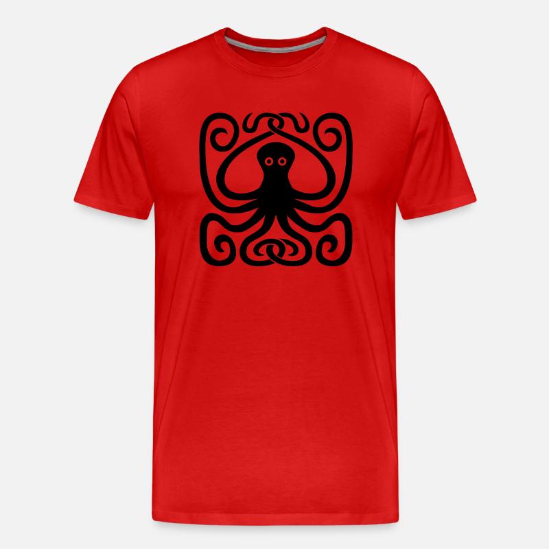 Octopus - Männer Premium Bio T-Shirt - Rot
