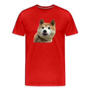 Motif de chien frais Doge - T-shirt bio Premium Homme - rouge - Devant - Damien (186cm)