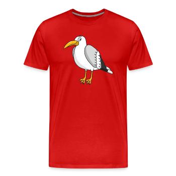 mouette - T-shirt bio Premium Homme - rouge - Devant - Damien (186cm)