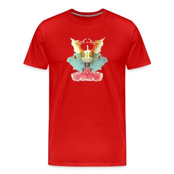 Rorschach Tafel 9/10 - Männer Premium Bio T-Shirt - Rot - Vorne - Damien (186cm)