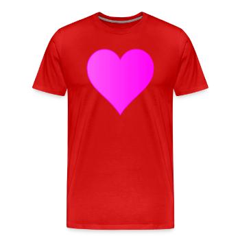 Pink Heart - pinkes Herz - Men's Premium Organic T-Shirt - red - Front - Damien (186cm)
