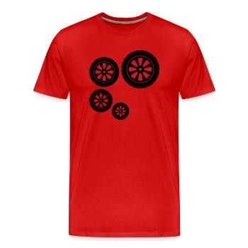 modèle pneu moto conduite permis de conduire voiture m - T-shirt bio Premium Homme - rouge - Devant - Damien (186cm)