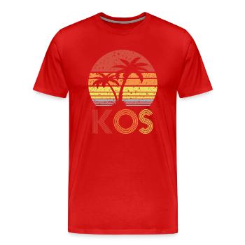 Kos - Men's Premium Organic T-Shirt - red - Front - Damien (186cm)