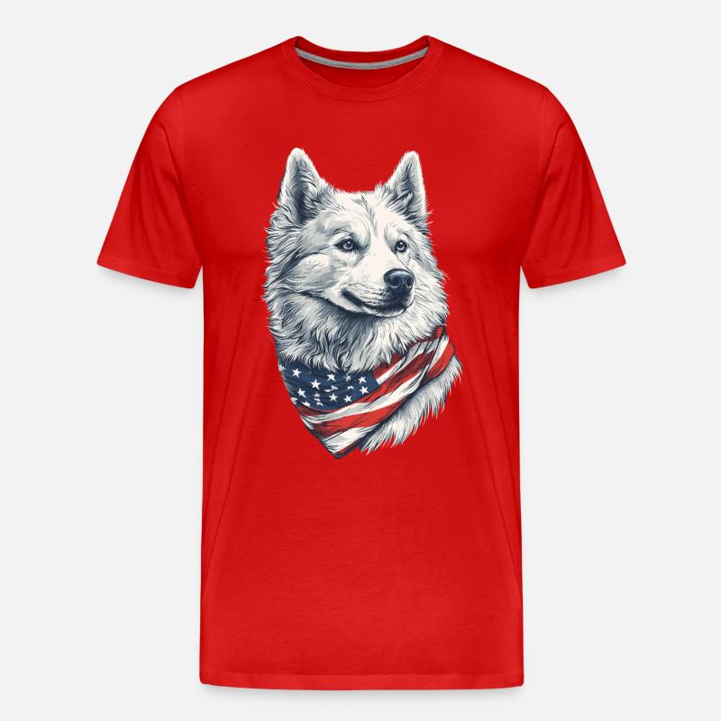 Samojede - Männer Premium Bio T-Shirt - Rot