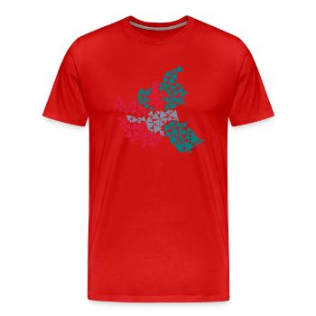 Hamburg Dreiecke - Männer Premium Bio T-Shirt - Rot - Vorne - Damien (186cm)