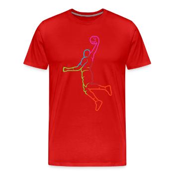 Basketball Player Silhouette Colorful Basketball Player - Men's Premium Organic T-Shirt - red - Front - Damien (186cm)