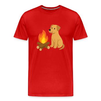 The magic of the campfire in the open air - Men's Premium Organic T-Shirt - red - Front - Damien (186cm)