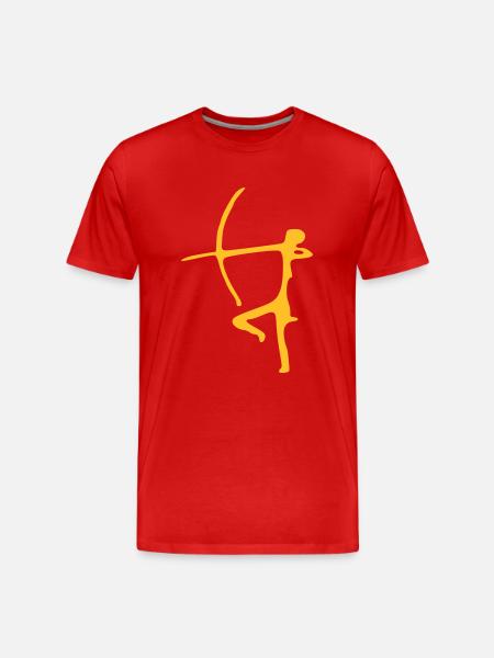 Prehistoric archer - Men's Premium Organic T-Shirt - red
