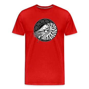 Celtic Nautilus (Noir / cercle) - T-shirt bio Premium Homme - rouge - Devant - Damien (186cm)