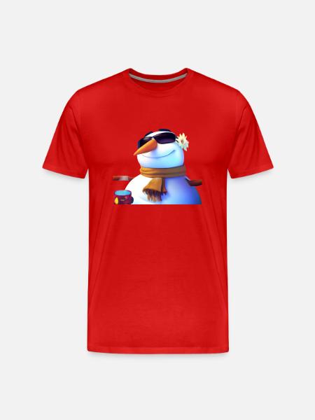 Snowman with sunglasses - Men's Premium Organic T-Shirt - red