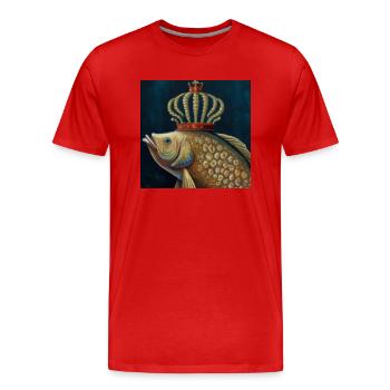 Gekrönter Goldfisch - Männer Premium Bio T-Shirt - Rot - Vorne - Damien (186cm)