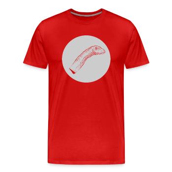 Dinosaure Dinosaure à long cou - T-shirt bio Premium Homme - rouge - Devant - Damien (186cm)