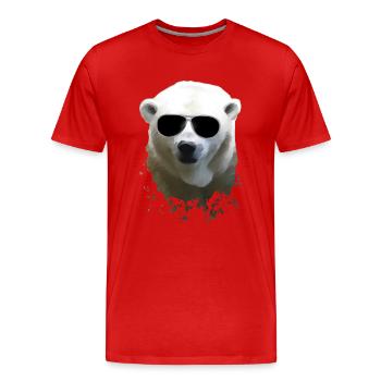 Polar Bear - Eisbär - Männer Premium Bio T-Shirt - Rot - Vorne - Damien (186cm)