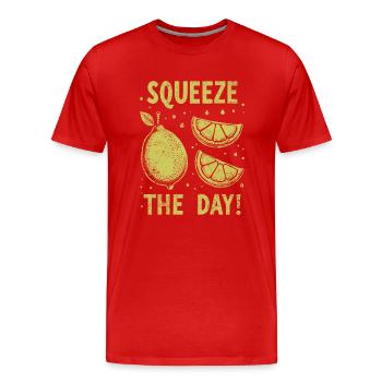 Squeeze - Männer Premium Bio T-Shirt - Rot - Vorne - Damien (186cm)