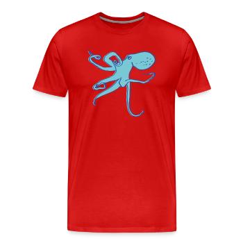 calamar - T-shirt bio Premium Homme - rouge - Devant - Damien (186cm)