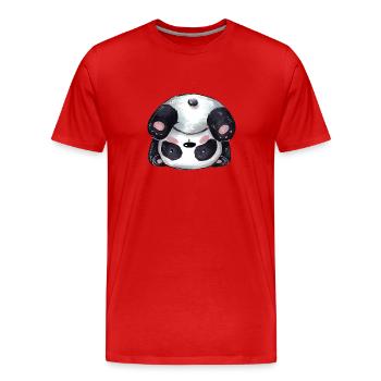 Sportlicher Comic Panda - Männer Premium Bio T-Shirt - Rot - Vorne - Damien (186cm)