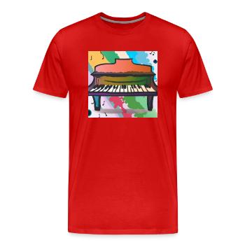 Colourful piano - Men's Premium Organic T-Shirt - red - Front - Damien (186cm)