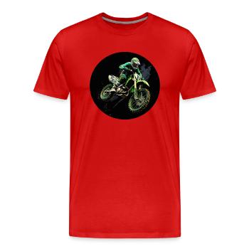 Motorcross Logo - Männer Premium Bio T-Shirt - Rot - Vorne - Damien (186cm)