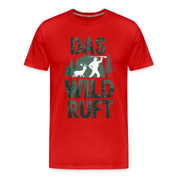Chasseur Chasse Chasse Vêtements de chasse - T-shirt bio Premium Homme - rouge - Devant - Damien (186cm)