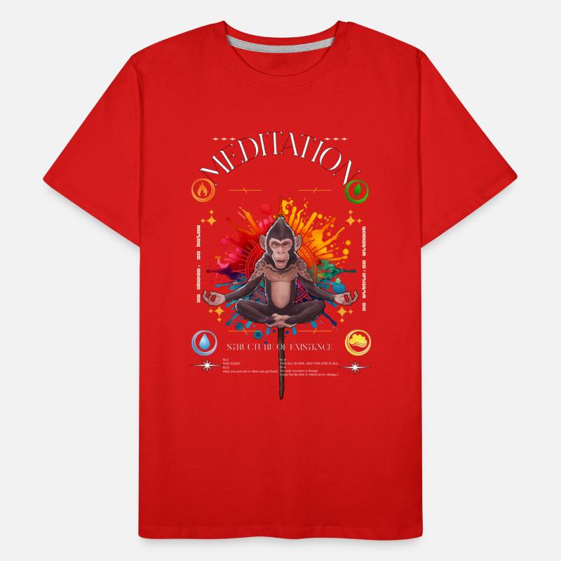 Meditation Monkey - Structure of Existence Männer Premium Bio T-Shirt