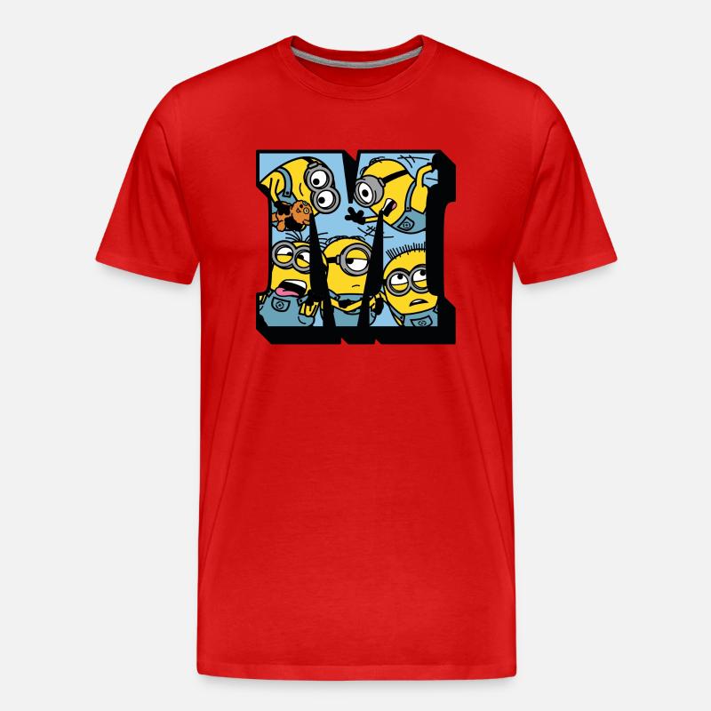 Minions College Buchstabe - Männer Premium Bio T-Shirt - Rot