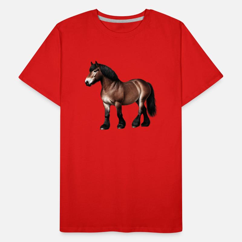 Pferd Kaltblut Braun Männer Premium Bio T-Shirt