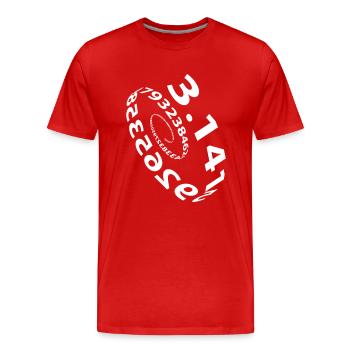 Pi 3,14 Kreiszahl in einer Spirale - Männer Premium Bio T-Shirt - Rot - Vorne - Damien (186cm)