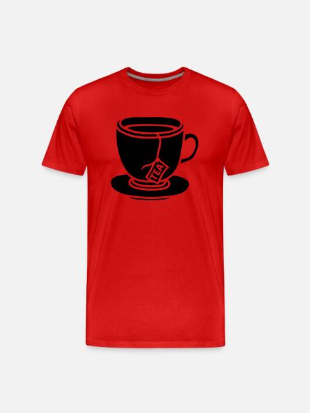 svart tepåse glas kopp te sockerrör kaffe trin - Organic T-shirt Ekologisk premium-T-shirt herr - röd