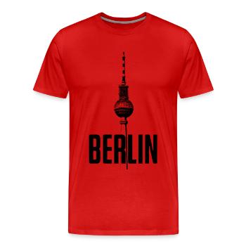 Fernsehturm Berlin - Männer Premium Bio T-Shirt - Rot - Vorne - Damien (186cm)