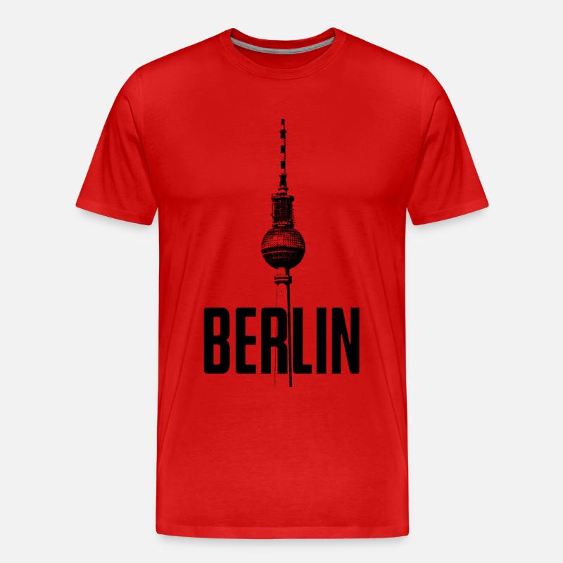 Fernsehturm Berlin - Männer Premium Bio T-Shirt - Rot
