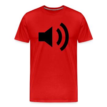 Haut-parleurs - T-shirt bio Premium Homme - rouge - Devant - Damien (186cm)