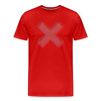 Cooles X mit verschiedenen Farben aus Linien - Männer Premium Bio T-Shirt - Rot - Vorne - Damien (186cm)