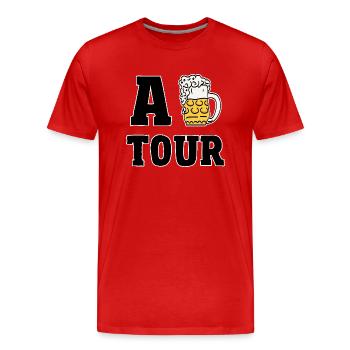 Abiertour - A Bier Tour witziges Abitur Abishirt - Männer Premium Bio T-Shirt - Rot - Vorne - Damien (186cm)