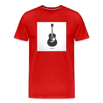 La beauté simple de la guitare acoustique - T-shirt bio Premium Homme - rouge - Devant - Damien (186cm)