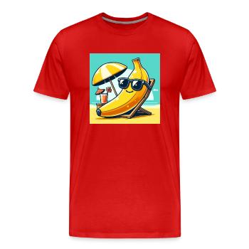 Relaxed like a banana on the beach! Relax - Men's Premium Organic T-Shirt - red - Front - Damien (186cm)