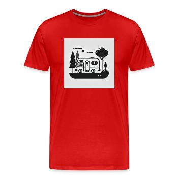 Camping – adventure in the open air! - Men's Premium Organic T-Shirt - red - Front - Damien (186cm)