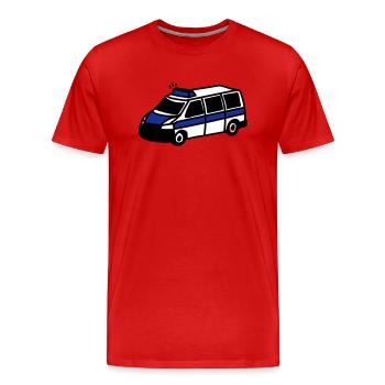 Polizeiwagen - Männer Premium Bio T-Shirt - Rot - Vorne - Damien (186cm)
