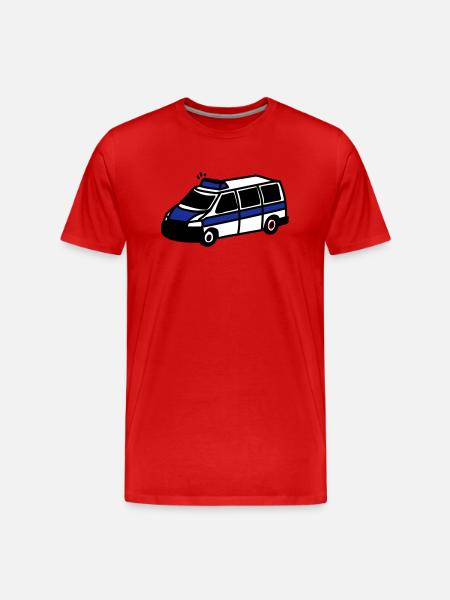 Polizeiwagen - Männer Premium Bio T-Shirt - Rot
